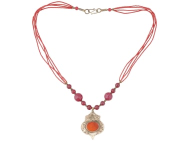 19TH TO 20TH C ASIAN MANNER BRADED DESIGN NECKLACE