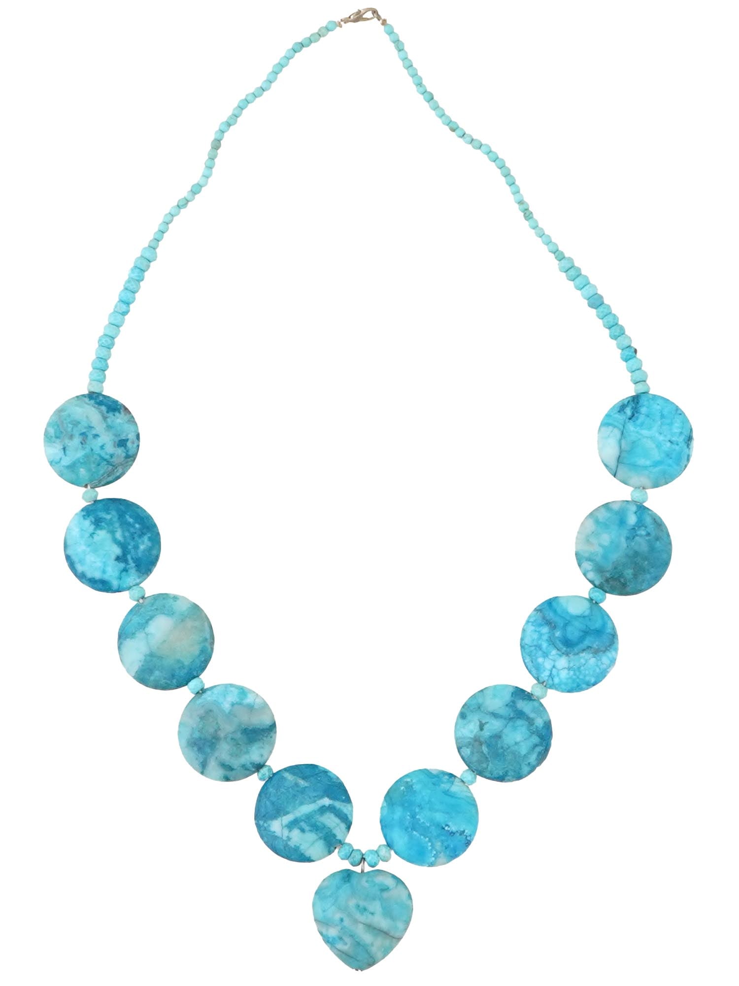 19TH TO 20TH C BEADED TURQUOISE STONE NECKLACE (1 of 4)