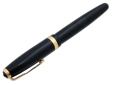 VINTAGE PARKER BLACK CELLULOID FOUNTAIN PEN