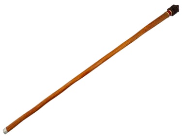 RUSSIAN GILT SILVER ENAMEL WOODEN WALKING CANE