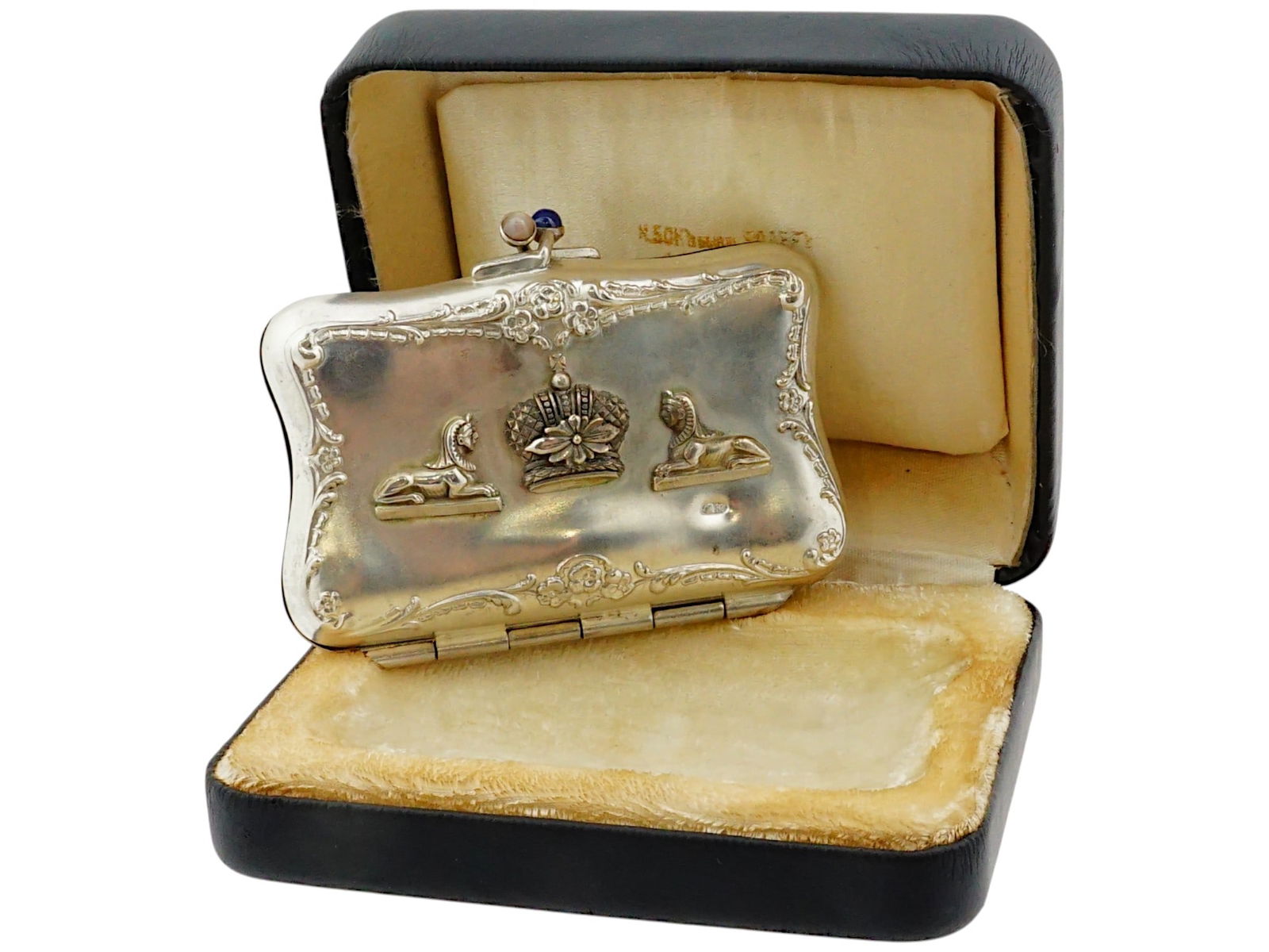 RUSSIAN SILVER AND GEMSTONES COIN WALLET IN BOX (1 of 10)