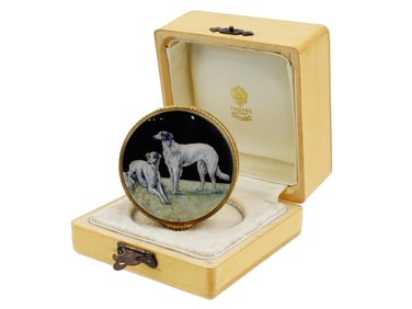 RUSSIAN SILVER GILT GUILLOCHE ENAMEL DIAMOND PILL BOX