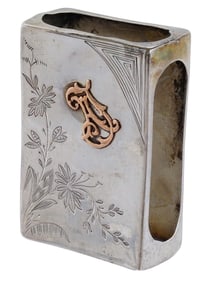 RUSSIAN SILVER PRESENTATION MATCH BOX HOLDER CASE