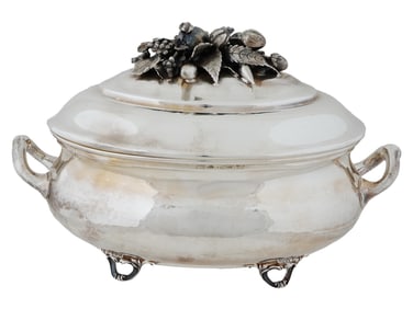 VINTAGE ITALIAN SILVER TUREEN MILAN LATE 20TH C