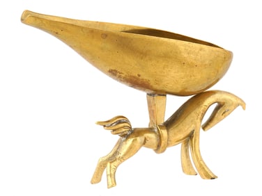 AUSTRIAN ART DECO GILT BRONZE PIPE HOLDER BY HAGENAUER