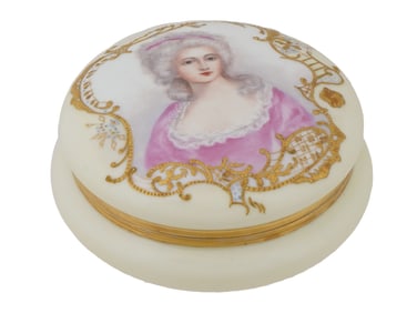 ANTIQUE FRENCH LIMOGES PORCELAIN JEWELRY BOX 1894