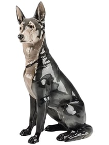 LARGE GERMAN ROSENTHAL PORCELAIN FIGURINE OF DOG