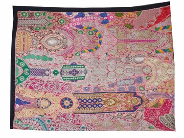 INDIAN HAND MADE TAPESTRY SARI PATCHWORK WALL HANGING