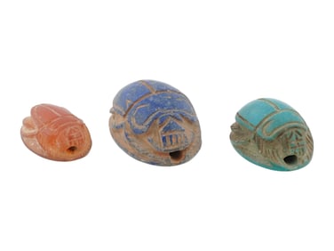 ANCIENT EGYPTIAN MIDDLE KINGDOM STONE SCARAB BEADS