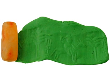 ANCIENT NEAR EASTERN CARVED AGATE STONE CYLINDER SEAL