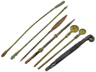 GROUP OF 7 ANCIENT ROMAN BRONZE MEDICAL TOOLS