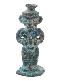 ANCIENT MESOPOTAMIAN BRONZE MALE FIGURE AMULET PENDANT