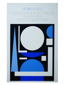 EXHIBITION POSTER JOSEF ALBERS AUGUSTE HERBIN PARIS