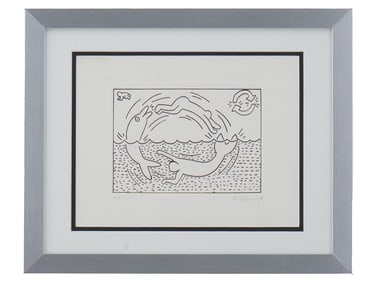 AFTER KEITH ALLEN HARING AMERICAN ETCHING SIGNED