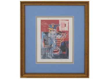 JEAN MICHEL BASQUIAT PENCIL SIGNED PRINT LA HARA