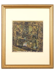 SIGNED RUSSIAN SOVIET ENGRAVING BY NIKOLAY LESKO 1961