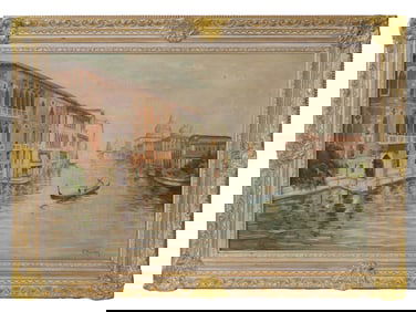 ITALIAN VENICE CITYSCAPE OIL PAINTING BY G MAZETTI