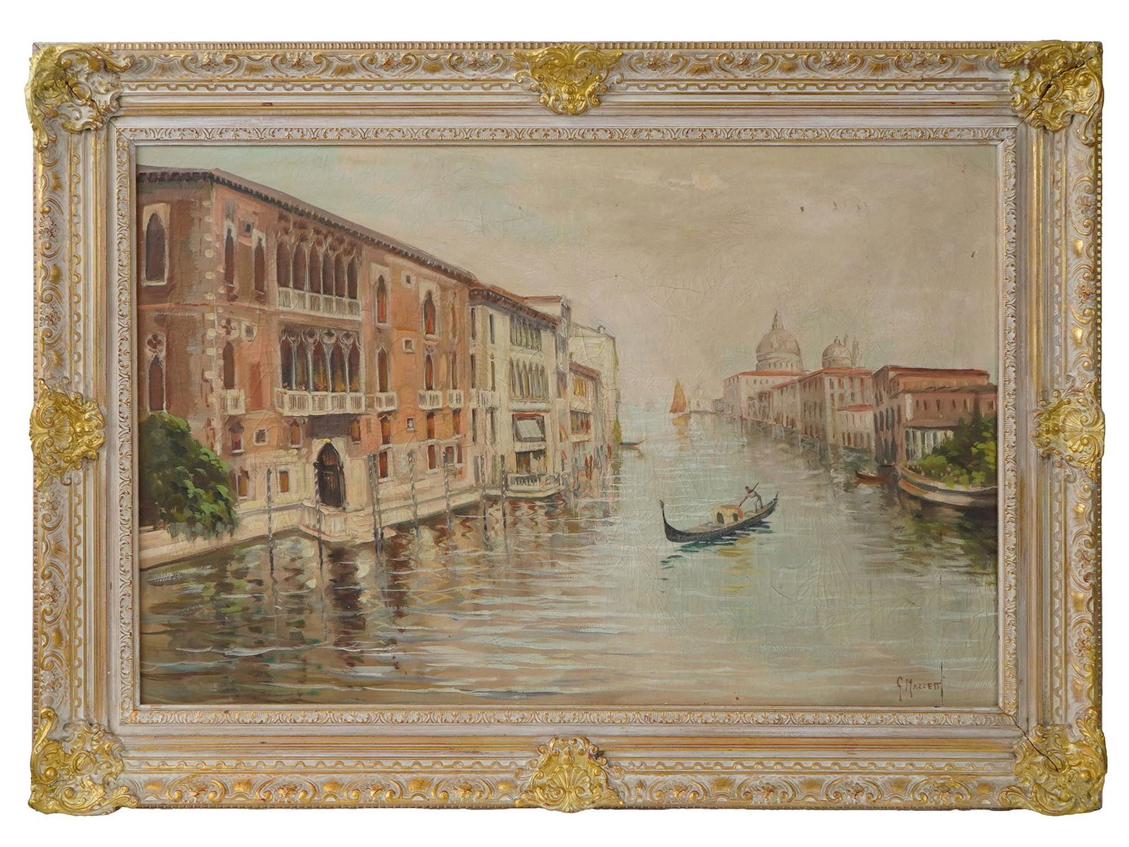 ITALIAN VENICE CITYSCAPE OIL PAINTING BY G MAZETTI (1 of 6)