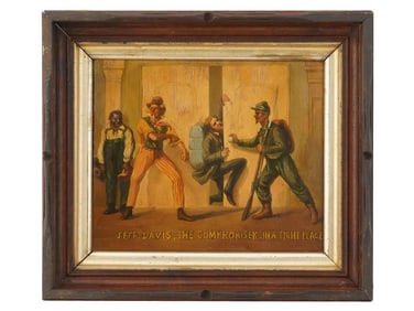 AMERICAN CIVIL WAR CARTOON OIL PAINTING