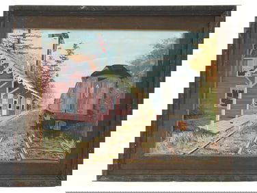MODERNIST AMERICAN OIL PAINTING BY BARRY F RIDLON