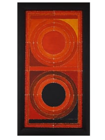 INDIAN ACRYLIC PAINTING SIGNED SAYED HAIDER RAZA