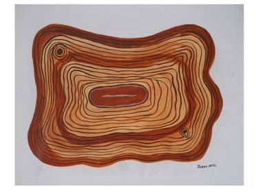 INDIAN ABSTRACT ACRYLIC PAINTING SIGNED JERAM PATEL