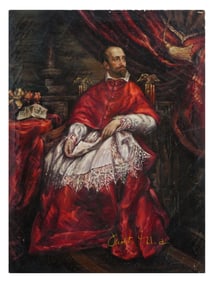 AFTER ANTHONY VAN DYCK MALE PORTRAIT OIL PAINTING