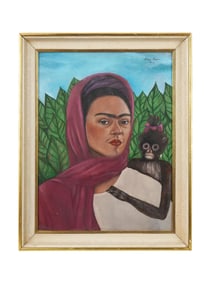 FRIDA KAHLO MANNER MEXICAN PORTRAIT OIL PAINTING