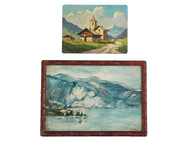 GIOVANNI PAGLIARINI AND PAUL LEDUC LANDSCAPE PAINTINGS