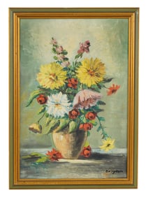 FLORAL STILL LIFE OIL PAINTING SIGNED BY AVIGDOR