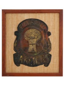 VINTAGE FIRE AND LIFE FARMERS INSURANCE PLAQUE