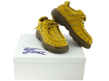 VINTAGE BURBERRY STUDDED SUEDE CREEPER SHOES IOB