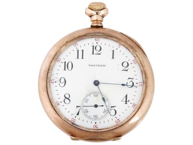 ANTIQUE GOLD PLATED WALTHAM WATCH CO POCKET WATCH