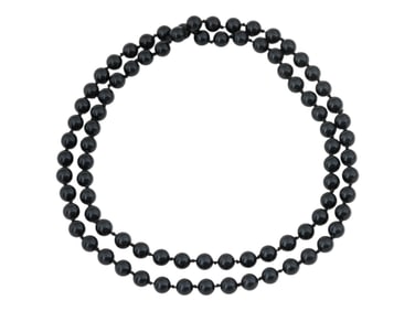 VINTAGE BLACK ONYX BEAD NECKLACE