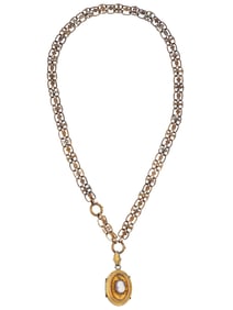 ANTIQUE VICTORIAN GOLD FILLED LOCKET PENDANT NECKLACE