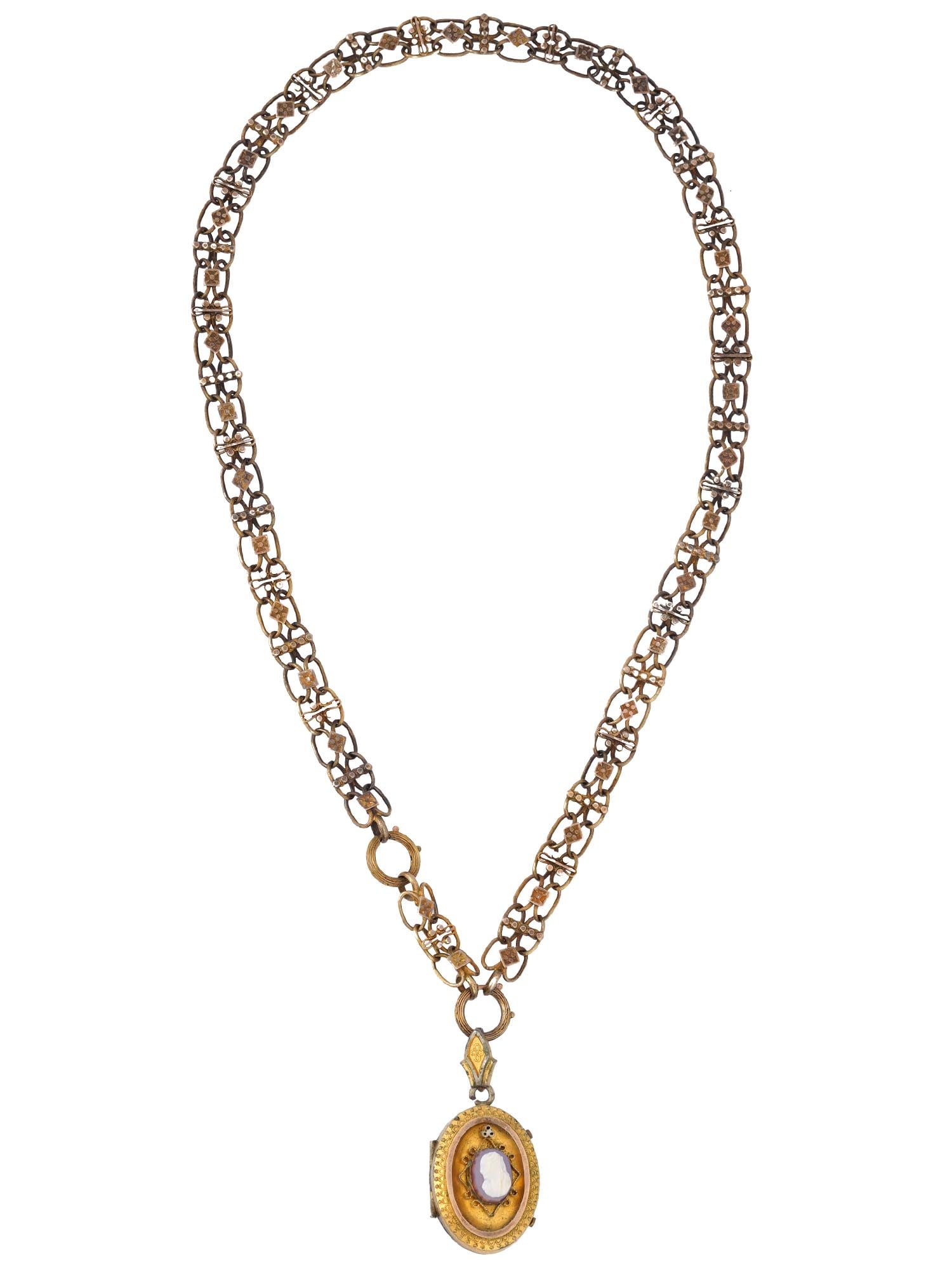 ANTIQUE VICTORIAN GOLD FILLED LOCKET PENDANT NECKLACE (1 of 3)