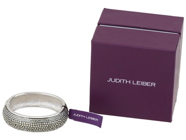 JUDITH LEIBER PAPARAZZI GLITZ UP BANGLE BRACELET IOB