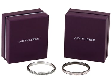 TWO JUDITH LEIBER SLIM SHIMMY BANGLE BRACELETS IOB