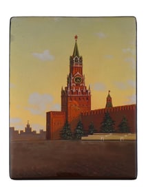 RUSSIAN SOVIET FEDOSKINO HAND PAINTED LACQUER BOX