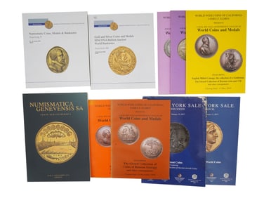 LOT OF NUMISMATIC WORLD COINS MEDALS AUCTION CATALOGS