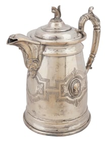 AMERICAN SILVER PLATED WATER PITCHER W SQUIRREL FINIAL