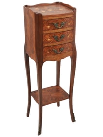 ANTIQUE FRENCH LOUIS XV STYLE MARQUETRY SIDE TABLE