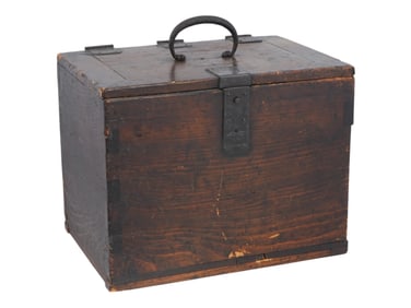 ANTIQUE JAPANESE MEIJI CALLIGRAPHY KAKE SUZURI CHEST