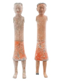 CHINESE HAN MANNER WARRIOR TERRACOTTA POTTERY FIGURES