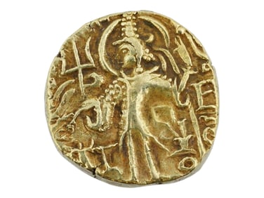 ANCIENT GOLD INDIAN KUSHAN KIPANADA DINAR COIN