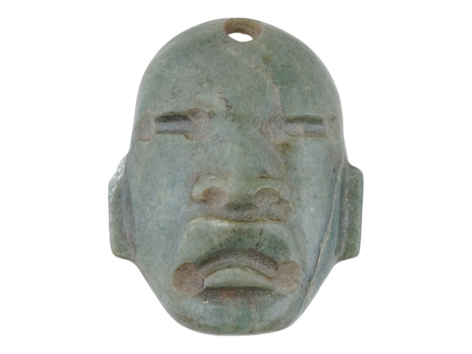 ANCIENT PRE COLUMBIAN STONE FACE PENDANT 600 TO 900 AD (1 of 5)