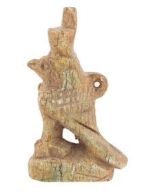 ANCIENT EGYPTIAN LATE PERIOD SOAPSTONE BIRD PENDANT