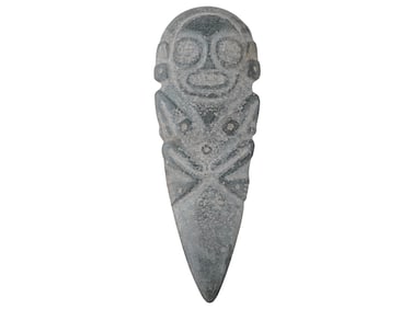 ANCIENT PRE COLUMBIAN ARAWAK TAINO STONE RITUAL AXE