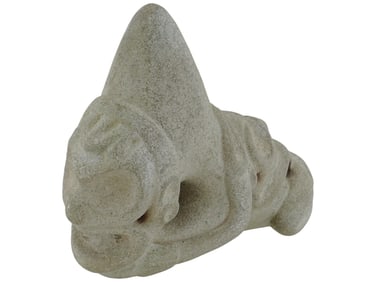 PRE COLUMBIAN MANNER HAND CARVED STONE FIGURAL AMULET