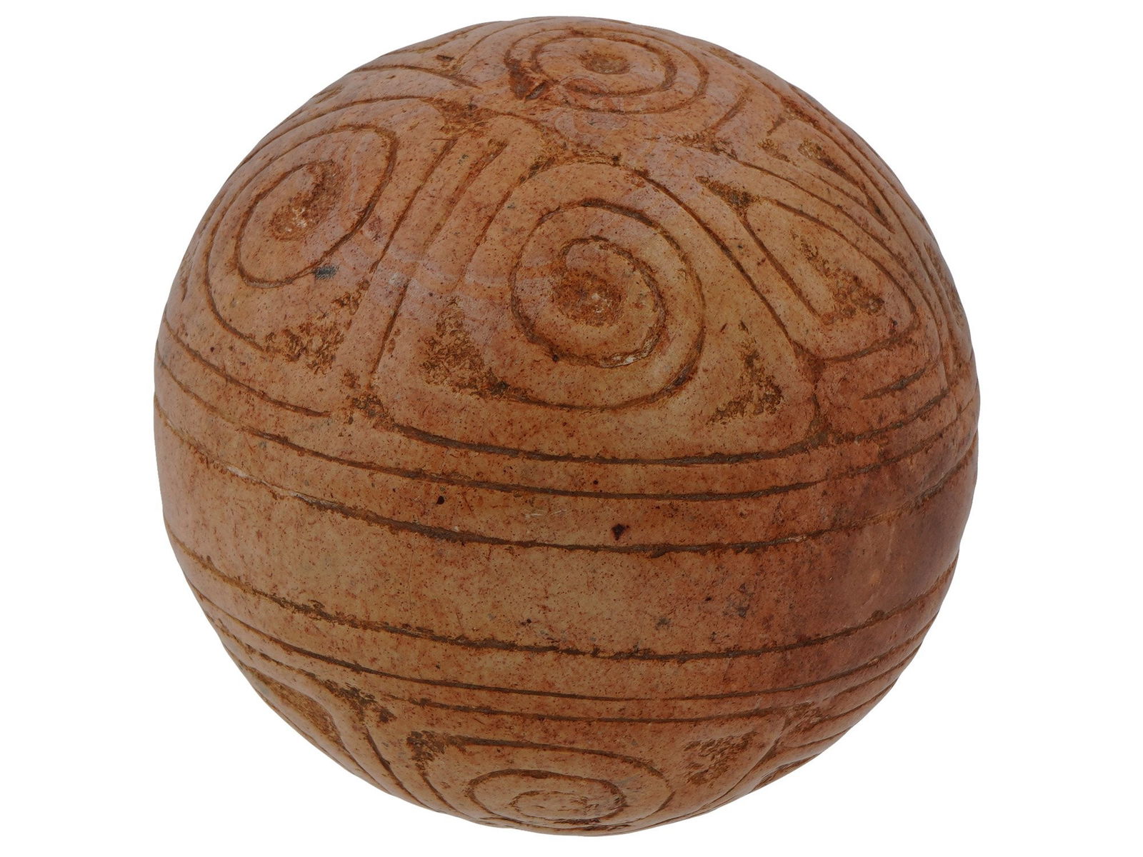 ANCIENT TAINO PEOPLE HANDCRAFTED STONE GAME BALL (1 of 5)